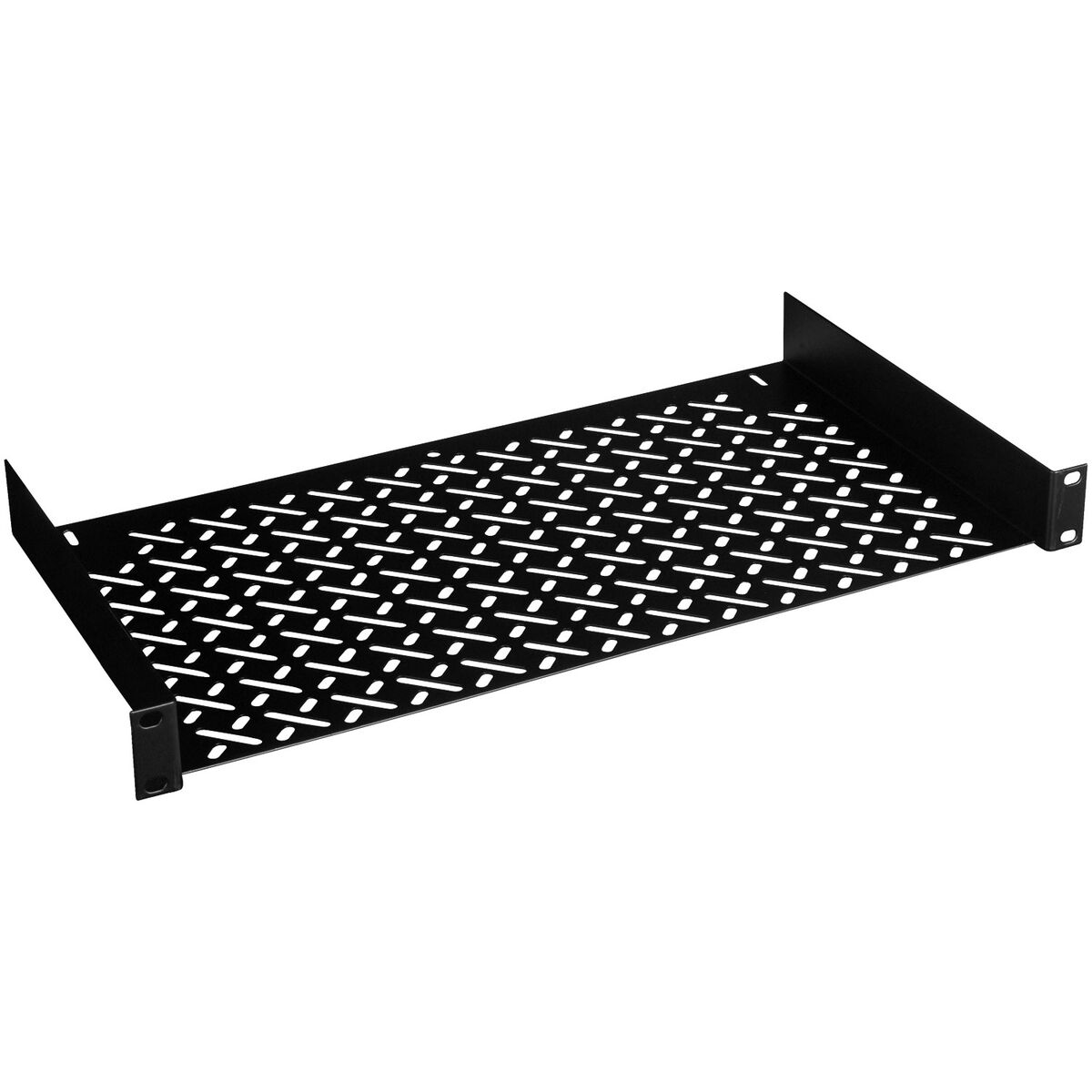1RU Mounting Rack Shelf - 10in Depth - 25 lbs Weight Capacity Rack Mounted Shelf